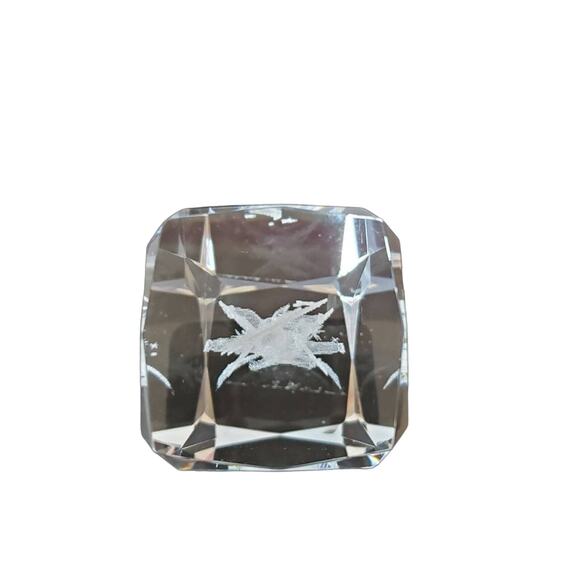 3D Cherub Laser Etched Lead Crystal Glass Solid Monolith Paperweight - Picture 3 of 7